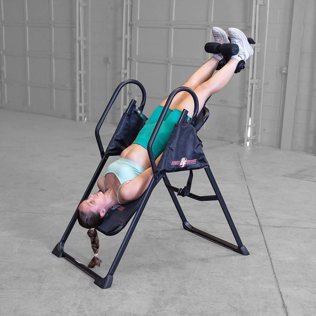 Body-Solid (BFINVER10B) Best Fitness Inversion Foldable Table, Lumbar Stretching and Strength Training Equipment for Professional Inversion Therapy, Home and Commercial Gym (Midnight Black)