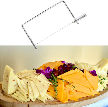 Cheese Cutter Board Accessories Kitchen Knife Marble Block Cheese Slicer Stainless Steel Components DIY for Making Giftable Cheese Cutting Boards with Hardware Cheese Slicer Kit,(2Slicer+8Wires)7in