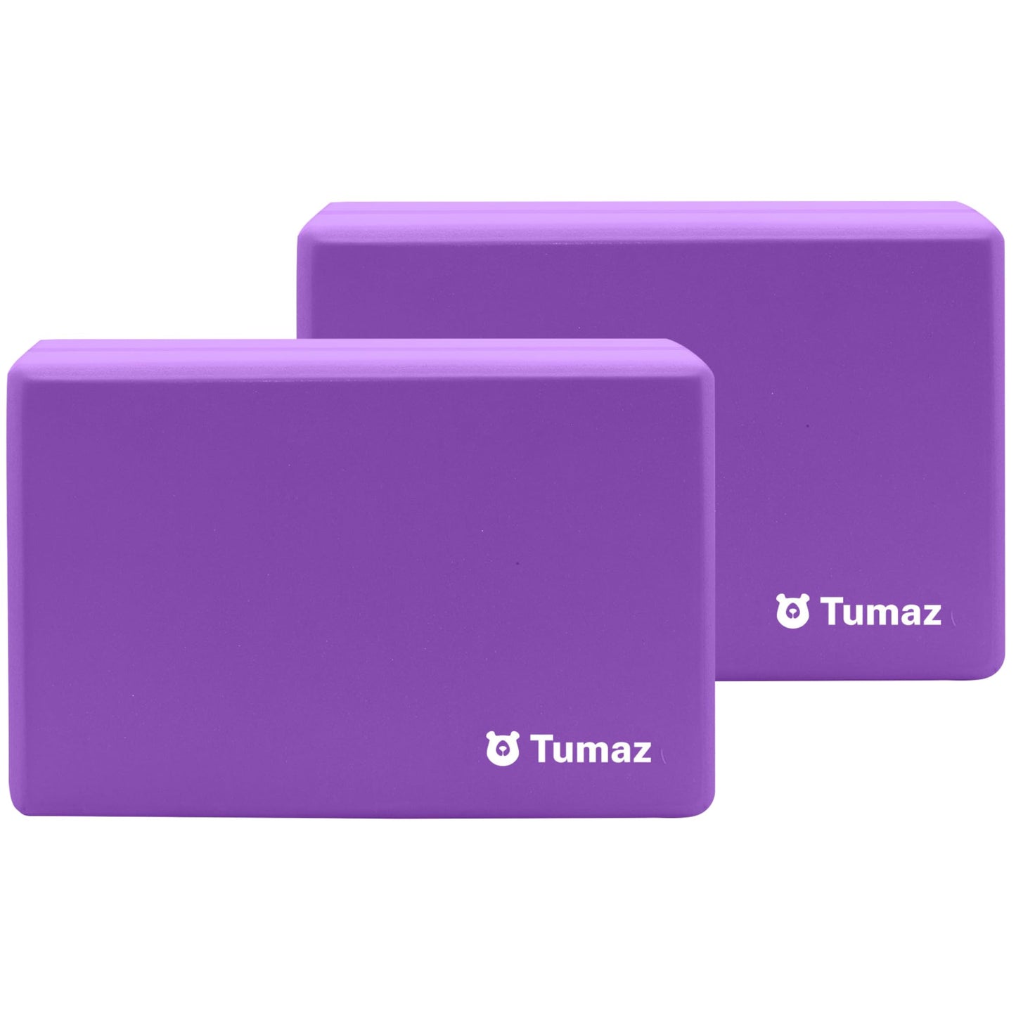 Tumaz Non-Slip Yoga Blocks 2-Pack - High Density/Lightweight EVA Foam & Natural Cork for Stability, Premium Set with E-Book Included