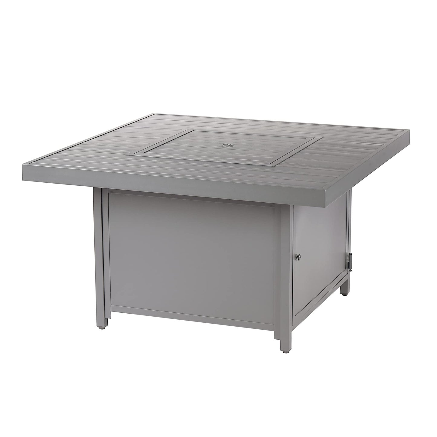 Oakland Living Square 42 in. x 42 in. Aluminum Propane Fire Pit Table with Glass Beads, Two Covers, Lid, 57,000 BTUs in Grey Finish