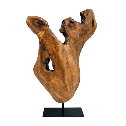 WELLAND Irregular Cedar Wood Sculpture 8.75" W x 1.75" D x 17.75" H Natural Edge Tabletop Statues, Handmade Ornaments, Décor for Living Room, Home Office, Bedroom,