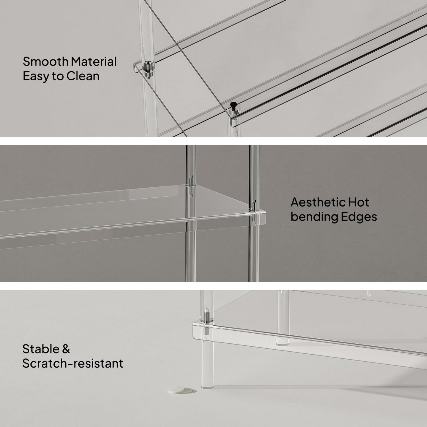 Aquiver 8 Tiers Acrylic Shoe Rack - Tall Shoe Rack for Entryway - Large Capacity Shoe Organizer - Clear Shoe Shelf Holds 24 Pairs, 25.6'' L x 11.8'' W x 60.6'' H, Easily Clean