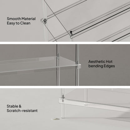 Aquiver 8 Tiers Acrylic Shoe Rack - Tall Shoe Rack for Entryway - Large Capacity Shoe Organizer - Clear Shoe Shelf Holds 24 Pairs, 25.6'' L x 11.8'' W x 60.6'' H, Easily Clean
