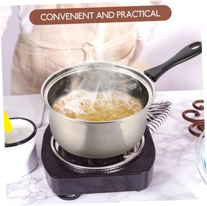 1 Set Stainless Steel Saucepan with Glass Strainer Lid, Induction Pot, Sauce Pot