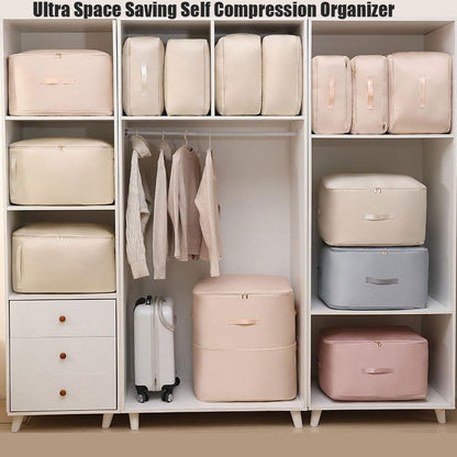 Space Saver Compression Storage Bags - Large Heavy-Duty Zipper Bags for Bedroom Clothing Organization (BLUE, X-Large)