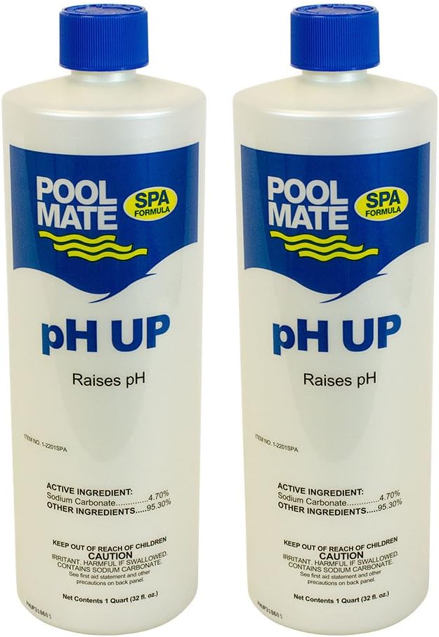 1-Quart 2-Pack Pool Mate Premium Increase pH, Liquid pH Increaser for Hot Tub, Made in USA
