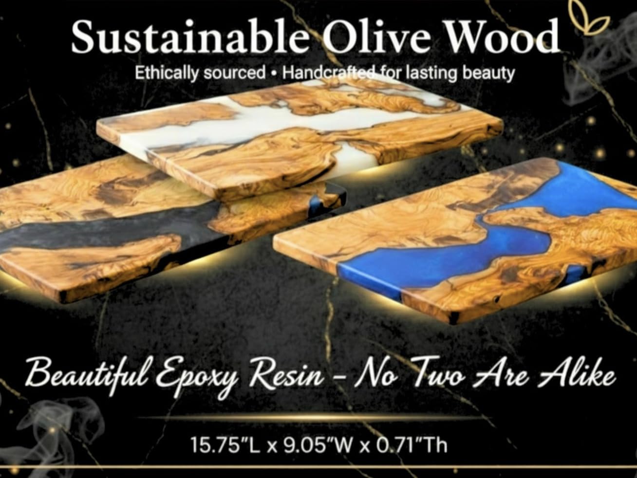 Custom Resin Charcuterie Board Personalized – Epoxy Olive Wood Cutting Board, Wedding or Holiday Gift