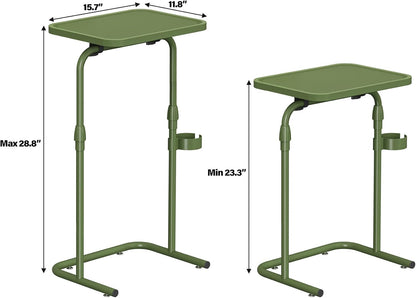 TB01BOG091 TUTOTAK C Shaped End Table with Tiltable Surface, Adjustable Height Side Table, Slide Under Couch Table TV