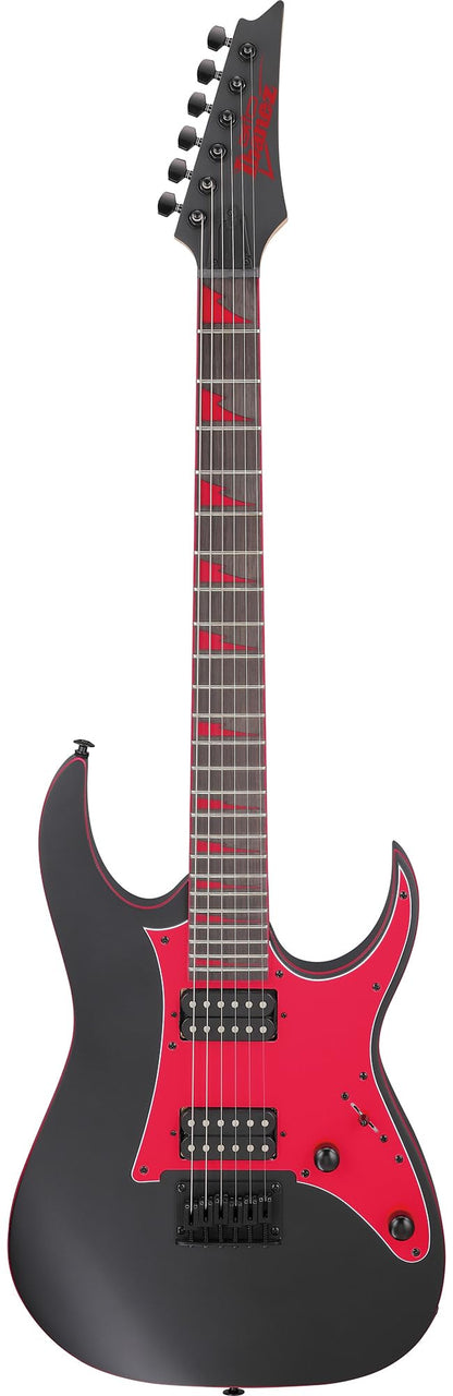 Ibanez GRG131DX RG Gio Electric Guitar - Black Flat Bundle with Amp, Gig Bag, Tuner, Instrument Cable, Picks, Austin Bazaar Instructional DVD, and Polishing Cloth
