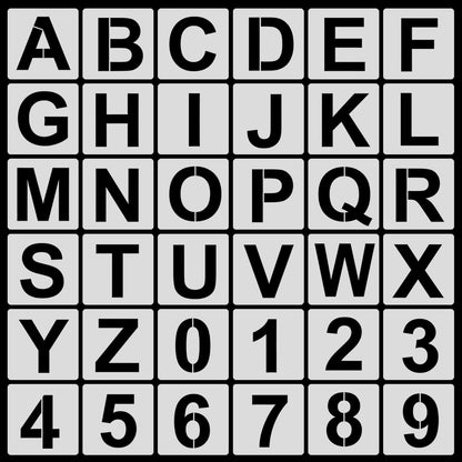 Letter Stencils for Painting – 36PCS Alphabet & Number Stencils for Crafts Reusable, Durable PET Plastic Templates for Wood, Fabric, Wall, Canvas, Rocks, Signs, DIY Home Decor & More(6 Inch)
