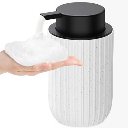 Ceramic Foaming Soap Dispenser, 12 oz Bathroom Foam Hand Soap Dispenser, Refillable Lotion Soap Dispenser with Removable Pump for Kitchen Hand Wash Dispenser, Modern Home Decor(2Pack-Black)