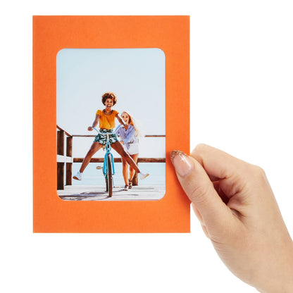 Juvale Paper Picture Frames - Hanging Photo Display - DIY Craft Projects & Craft Frames - Easy Install with Photo Hanging Clips String - 10 Colors, Pack of 50, Fits 4x6 Prints