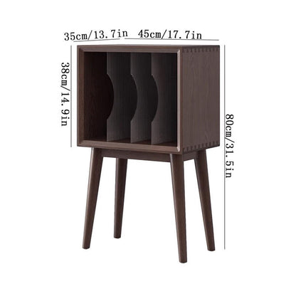 YUHUAWF Vinyl Record Holder Home Wooden Vinyl Record Storage Cabinet with Legs Display Rack for Albums Books Magazines CD Holder