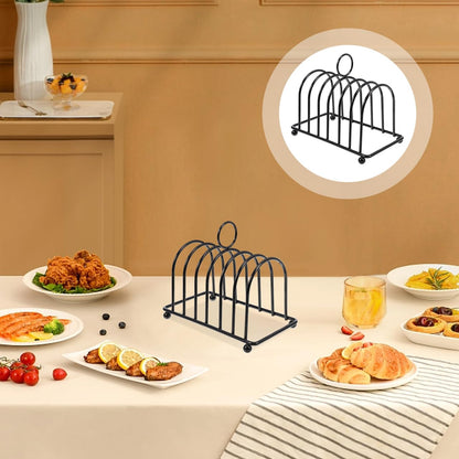PartyKindom Stainless Steel Multifunctional Bread Rack Toast Holder Rack for Kitchen and Dining Room: Multi-Functional Toast for Sliced Bread and Book Storage Space-Saving
