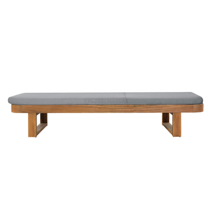 Christopher Knight Home Milos Acacia Wood Chaise Lounge Chair Outdoor Set of 4, Wooden Sunbathing Pool Lounger, Patio Chaise Lounge with Cushions, Adjustable Backrest Lounge Sofa, Light Gray+Teak