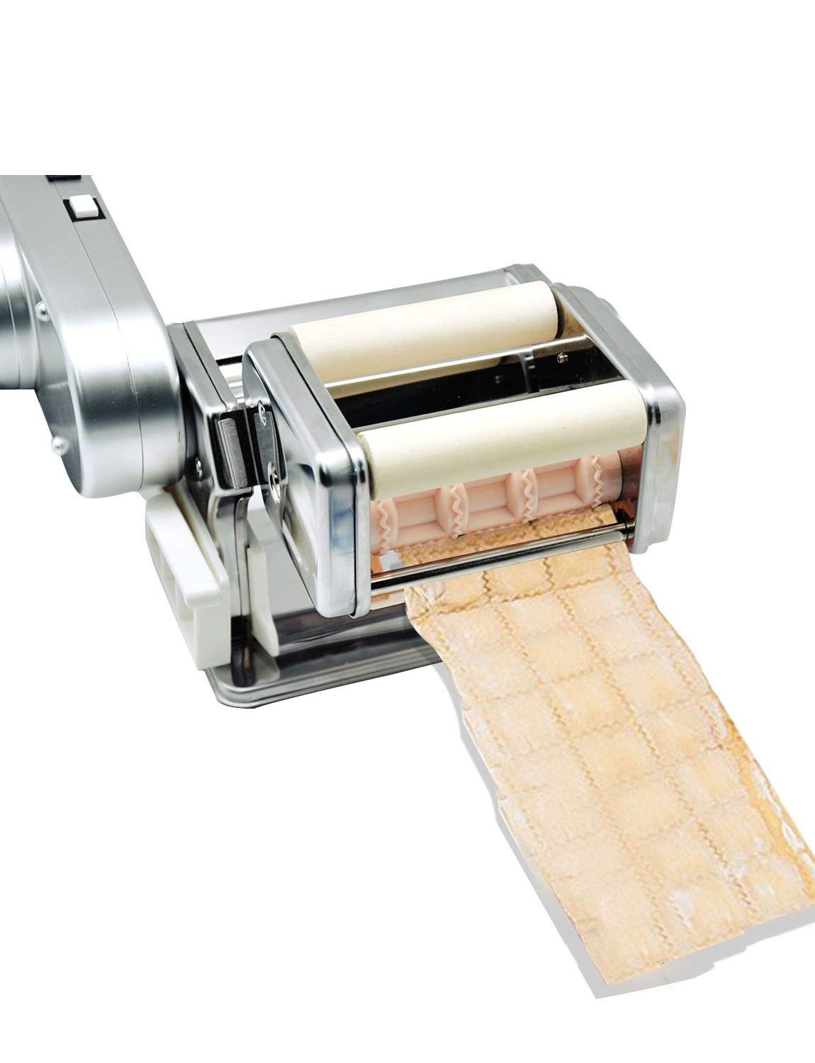 Shule Electric Pasta Maker with Motor Automatic Pasta Machine with Hand Crank and Multifunctional Rollers