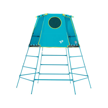 Explorer 2 Jungle Gym Climbing Set with Adjustable Steel Frame, Weather-Resistant Canopy & Platform, Outdoor Playset and Playground Equipment for Kids Ages 3-12, 220 lbs Capacity