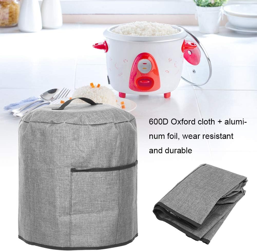 Dust Cover for Round Pressure Cooker with Pocket, Kitchen Appliances Accessories (Gray)