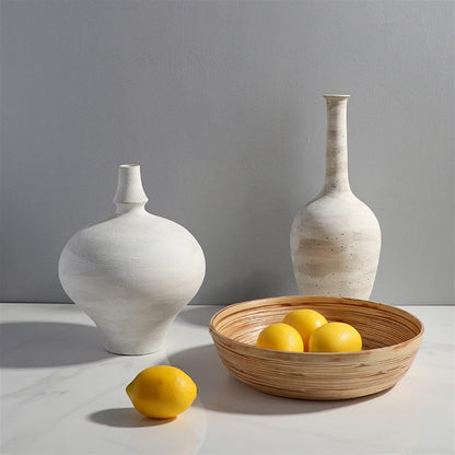 Large Ceramic Antique Stoneware Vase, Handcrafted Porcelain Flower Vase for Living Room, Bedroom, Office