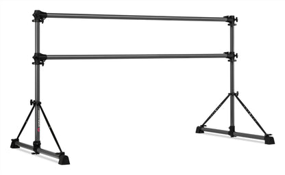 VITA Barre Portable Freestanding Double Ballet Barre, Fit, 6 Ft Bars, Dark Mystic Gray, Aluminum | Adjustable Height, Made in USA, Home or Gym Exercise Equipment | Dance, Fitness, Pilates