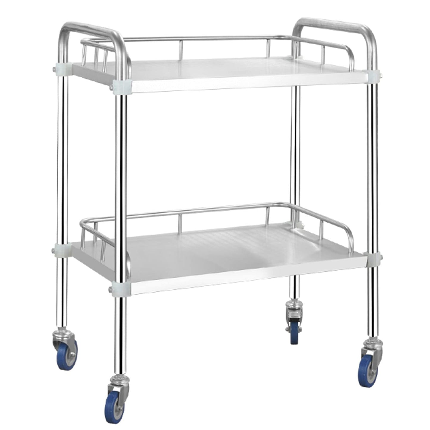 XYWGBMS Serving Trolley, Stainless Steel Utility Rolling Cart, Storage Trolley Cart Detachable, with Locking Wheels, Kitchen Car Shelf Utility Service Cart for Hotel/Re