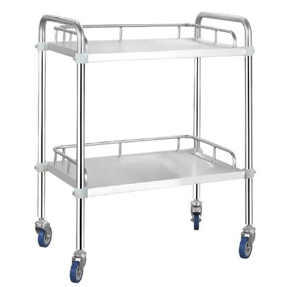 XYWGBMS Serving Trolley, Stainless Steel Utility Rolling Cart, Storage Trolley Cart Detachable, with Locking Wheels, Kitchen Car Shelf Utility Service Cart for Hotel/Re