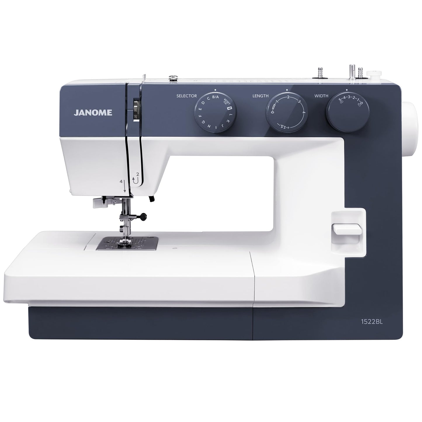 Janome 1522BL Mechanical Sewing Machine - Aesthetic Black Sewing Machine for Beginners, 22 Built in Stitches, 1 Step Buttonhole, Heavy Duty Metal Frame, Built in Needle Threader for Easy Use
