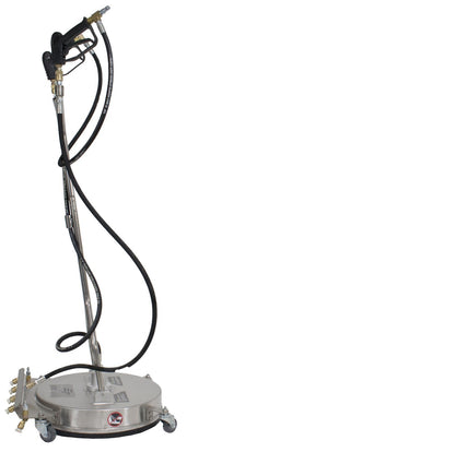 21" Stainless Steel Surface Cleaner with Wheels, 4 Nozzle Front Spray Bar, Side Nozzles, Pressure Washer Attachment