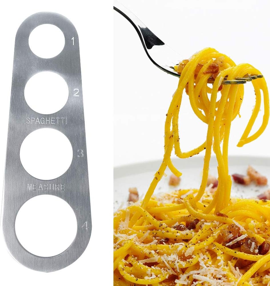 Stainless Steel Spaghetti Measurer, 4 Hole Portion Control Cooking Tool for Pasta Ruler
