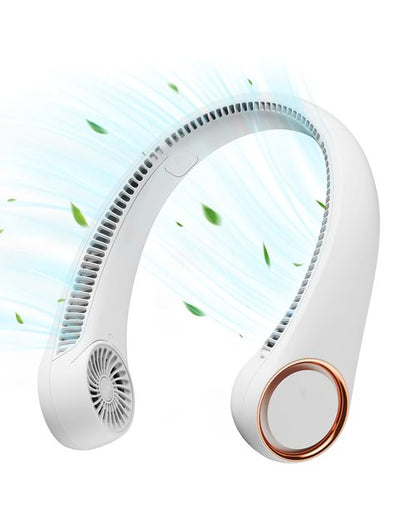 Gaiatop Portable Neck Fan Rechargeable, Hands-Free 360° Cooling, 23.5hrs Runtime, Battery Powered Personal Wearable Fan Quiet, Summer Outdoor Travel Essentials, Birthday Gifts for Women Men, White