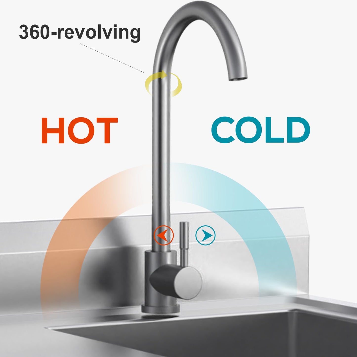 Stainless Steel Utility Sink, Commercial Kitchen Sink, 40'' Free Standing Single Bowl Sink with Drawer & Cold and Hot Water Pipe for Kitchen Laundry Room Farmhouse Indoor and Outdoor
