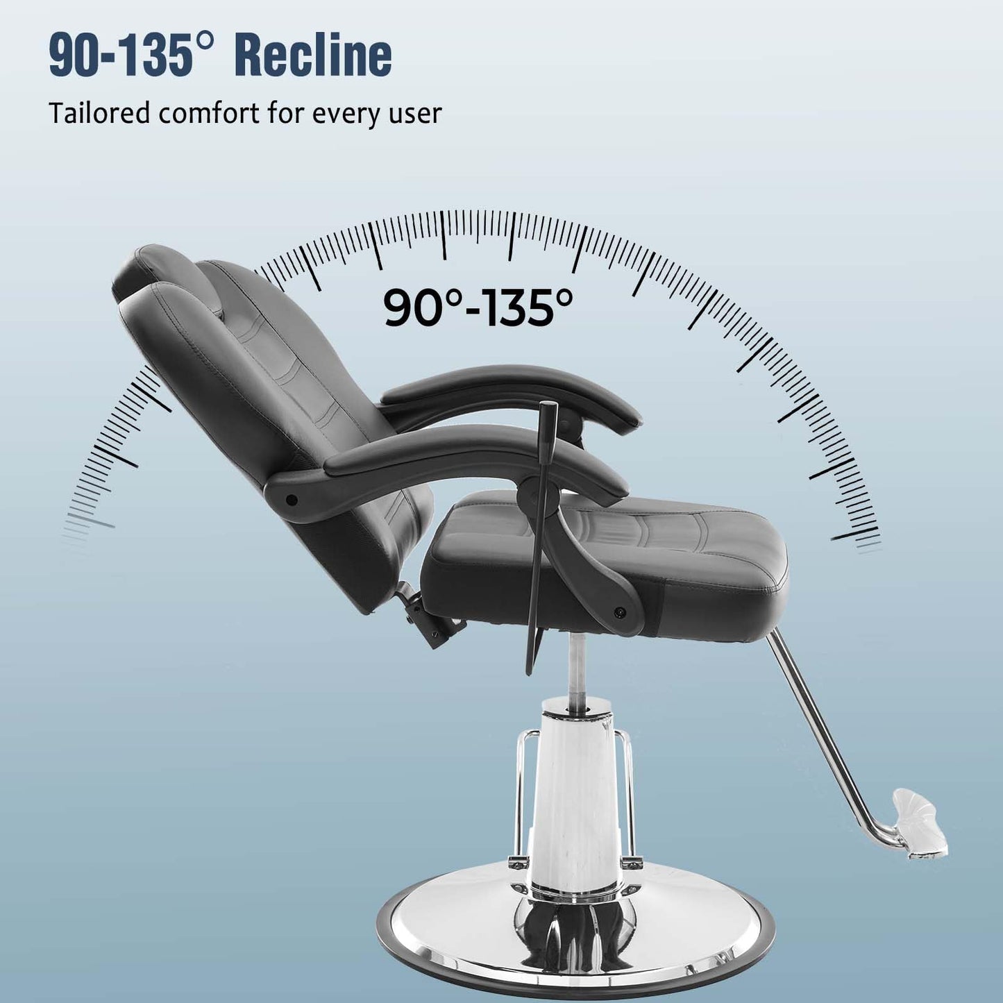 Tatub 90°-135° Reclining Salon Chair for Hair Stylist, 360° Swivel Barber Chair with Heavy Duty Hydraulic Pump, Adjustable Hair Chair for Barbershop, Home