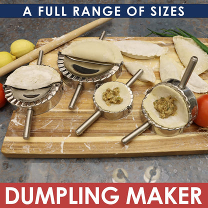 KAYCROWN 4.75 Inch Empanada Press, Stainless Steel Dumpling Maker Dough Cutter Dumpling Mold for Empanada, Dumpling, Ravioli, Pierogi, Turnovers, Calzone (L: 4.75 inch)