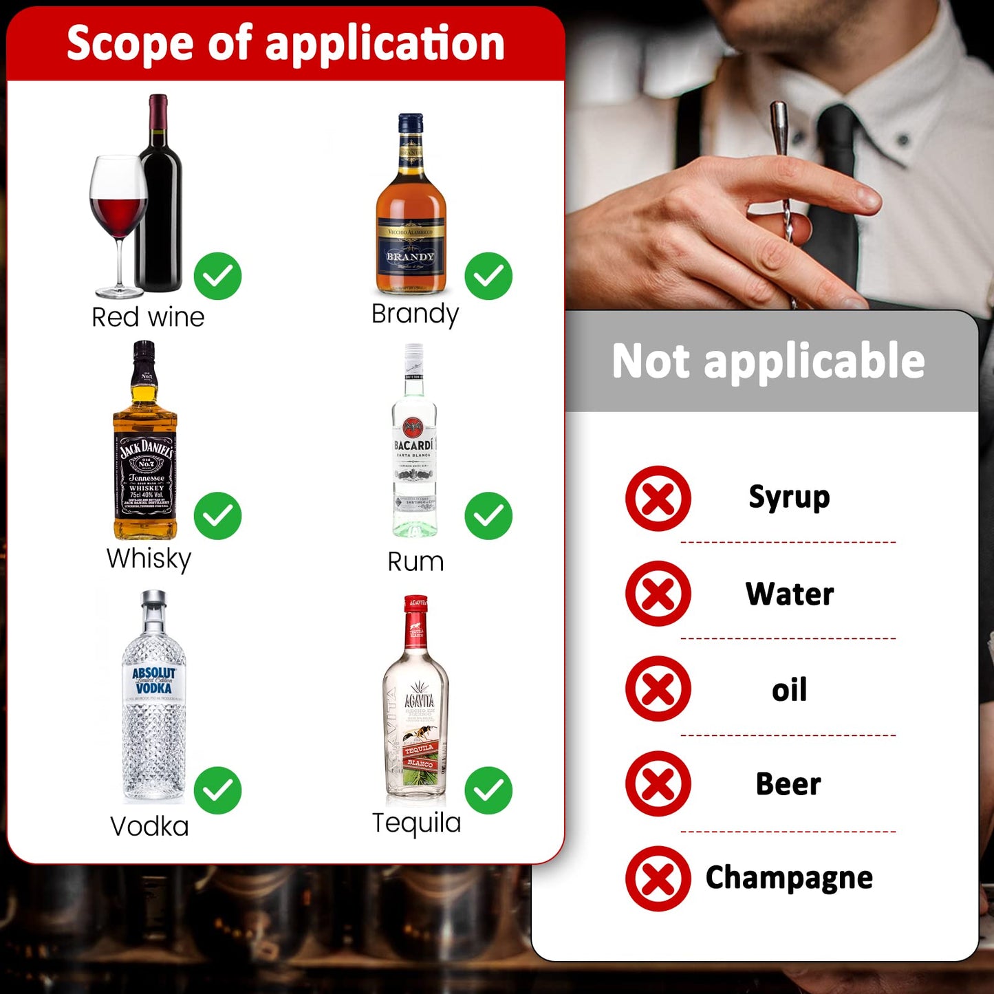 NFFIBDH Automatic Measured Bottle Pourer - Quick Shot Spirit Liquor Pour Spouts with Dust Caps for Wine Cocktail Beverages - Ideal Home Bar Tools 1.5 oz / 45ml (Red, 12 Pack)