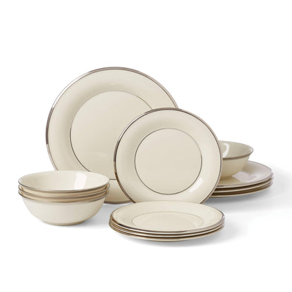 Lenox 896065 Solitaire 12-Piece Dinnerware Set, Service for 4