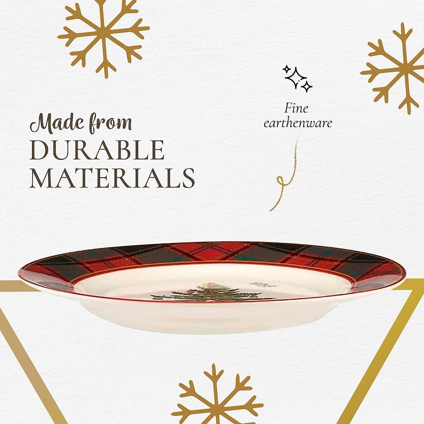 Spode – Christmas Tree – Christmas Tree Tartan Salad Plate - Set of 4