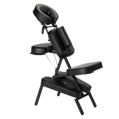 Master Massage Apollo Extra Large Size Portable Massage Chair-Lightweight Aluminum Tattoo Foldable-Sitting Posture Folding Massage Chair-with Larger Cushions and Wheels Bag-in Black