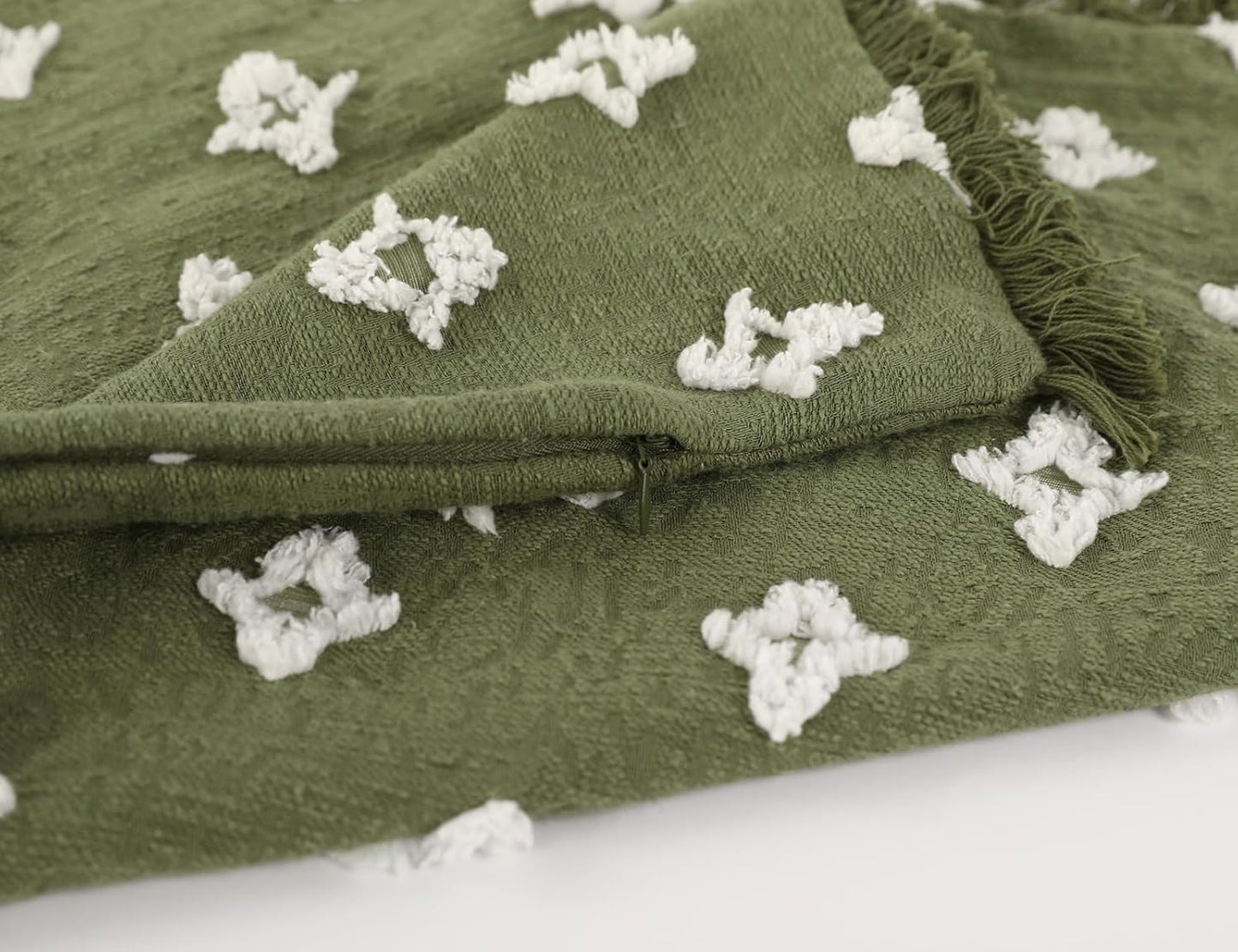 12x24 Tassel,3D Boho Long Lumbar Pillow Cover with Flower Patterned Cotton Decorative Long Lumbar Pillow Cover Pillow
