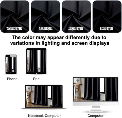 Gwine Blackout Curtains - Thermal Insulated Light Blocking Drapes | 63 Inch Length, 2 Panels, W40 x L63