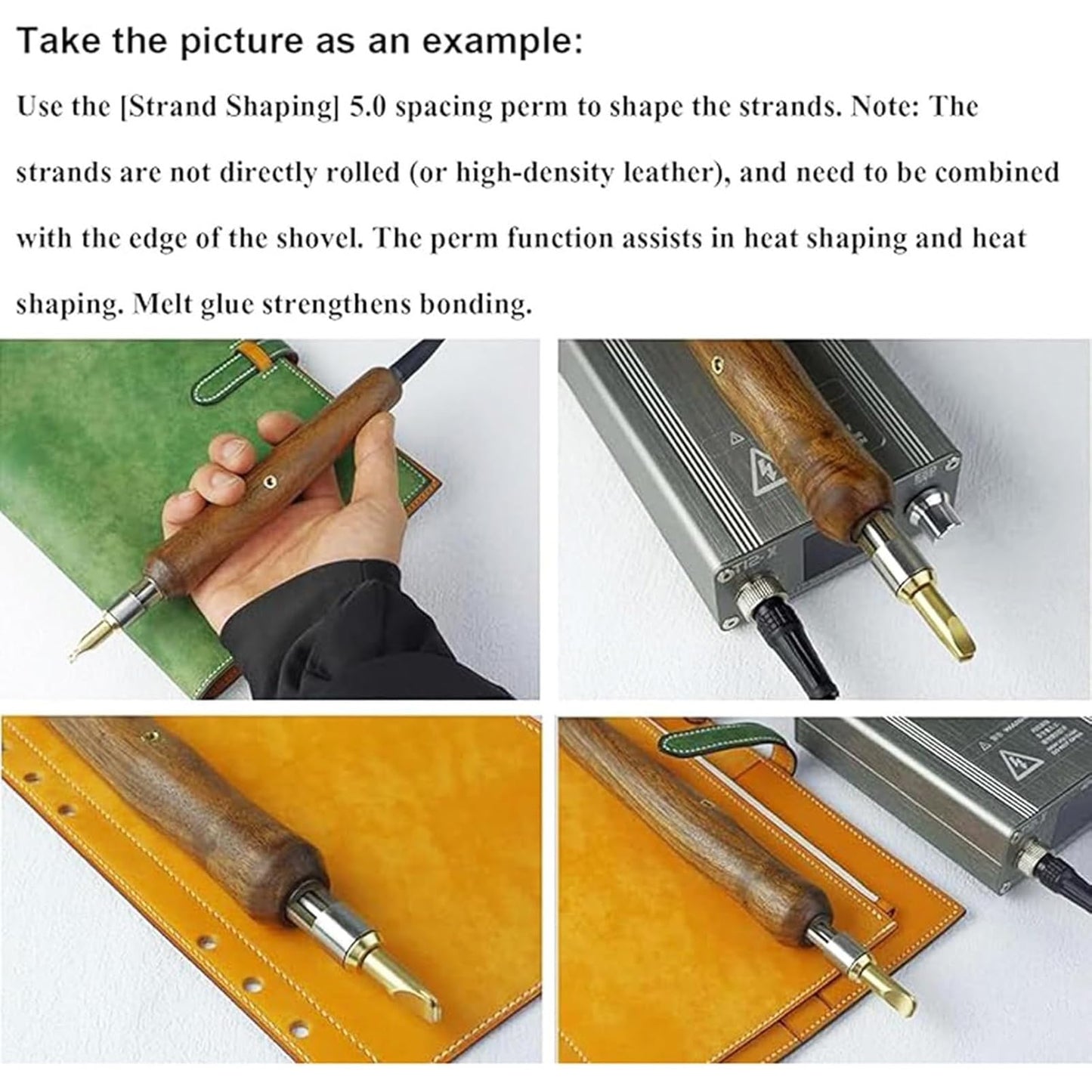 Effective Results,Digital Craft Tool/Skiving Machine/Electric Leather Edge Creaser with 14 Heads for Sealing and Grooving When Creating Fine Hide Material Items(Two)