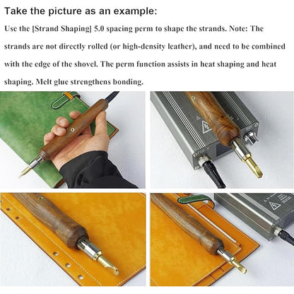 Effective Results,Digital Craft Tool/Skiving Machine/Electric Leather Edge Creaser with 14 Heads for Sealing and Grooving When Creating Fine Hide Material Items(Two)