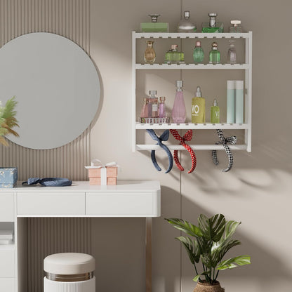 PPN Towel Rack Bathroom Storage Shelves Over The Toilet with Towel Bar, 100% Bamboo Adjustable Height Floating Shelf