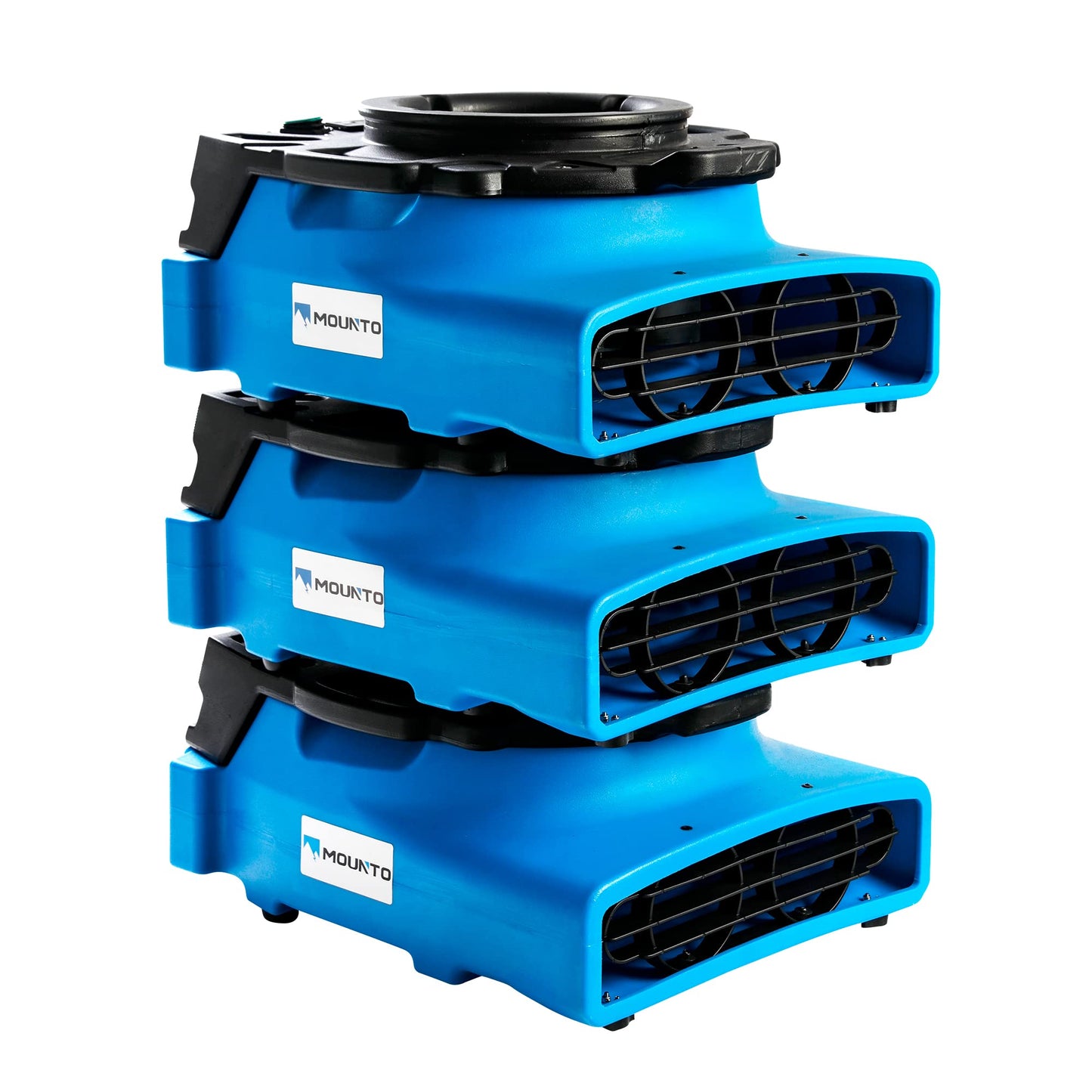 MOUNTO 1/4hp 1200cfm 2 Speed Low Profile Air Mover Floor Carpet Dryer Blower Fan for Water Damage Restoration
