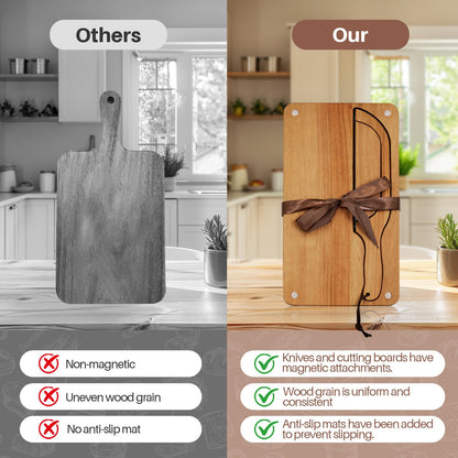 Yonent Wooden Bread Cutting Board with Bow Bread Slicer Set, Includes 2 Stainless Steel Blades and Removable Knife for Slicing Homemade Sourdough, Baguettes and Artisan Bread