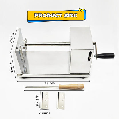 Tornado Potato Spiral Cutter Stainless Steel Spud Twisted Potato Chips Slicer French Fry Graters Cortador de Papas en Espiral Tornado for Potatoes Carrots Cucumbers Vegetable