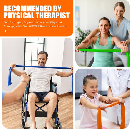 Resistance Bands, Exercise Bands, Physical Therapy Bands for Strength Training, Yoga, Pilates, Stretch Elastic Band with Different Strengths, Workout Bands for Home Gym