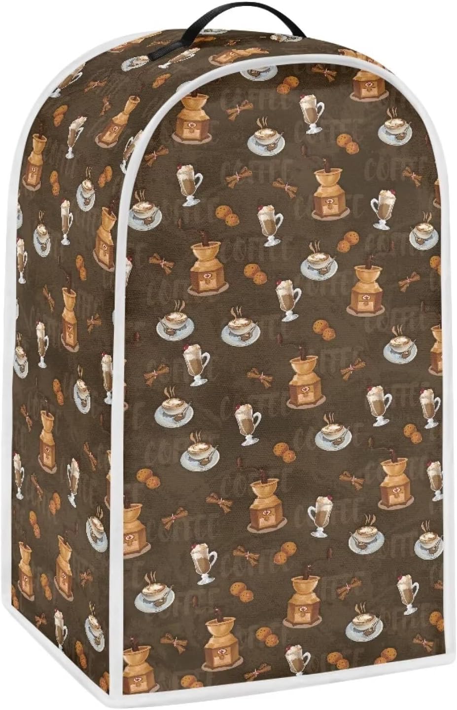 Blender Cover Dust Cover with Coffee Pattern, Small Kitchen Appliance Covers, Anti-Fingerprint Food Processor Cover