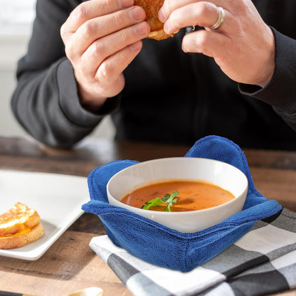Hemoton Microwave Plate Holder, Soup Bowl Cozy Koozies for Hot Food, Quilted Microwave Bowl Holder