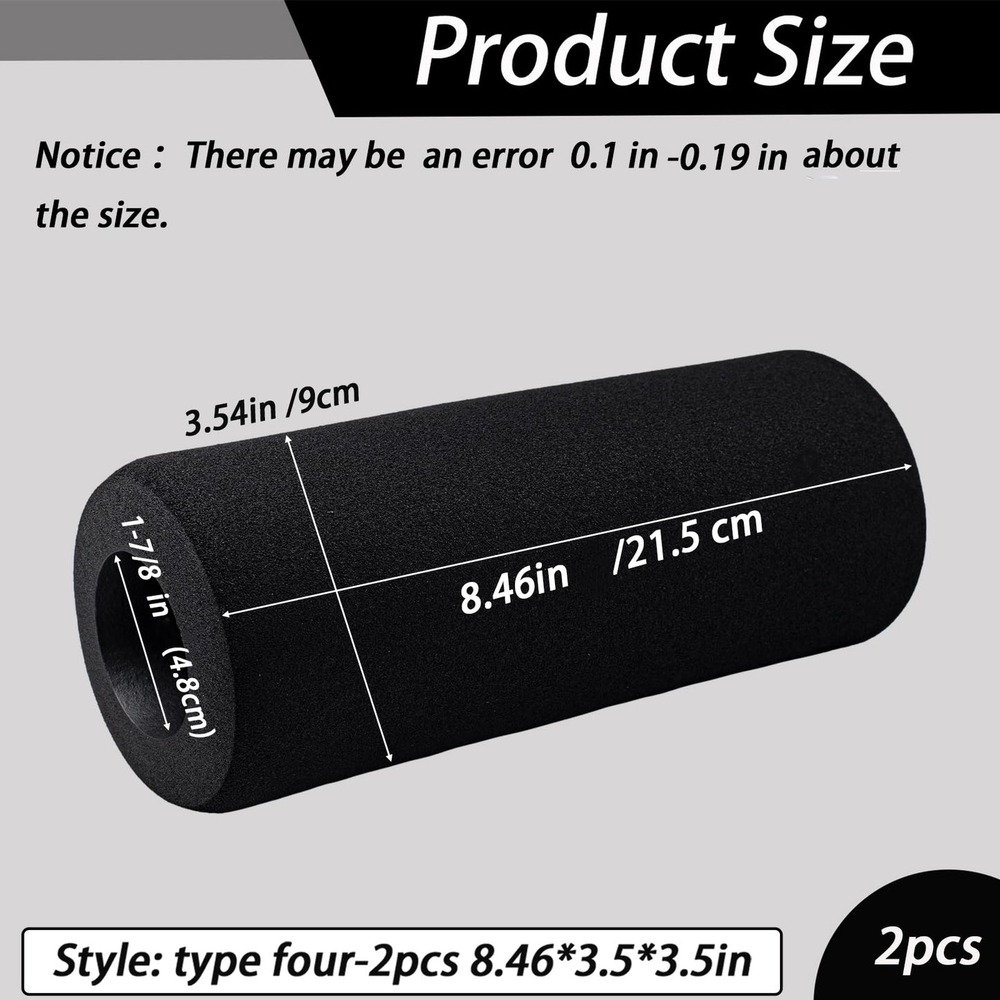 Foot Foam Pads Rollers(7.87in*3.14in*3.14in) for Exercise Machine, Inversion Table, Workout Bench, Sits Ups Replacement Parts, Home Gym Accesories