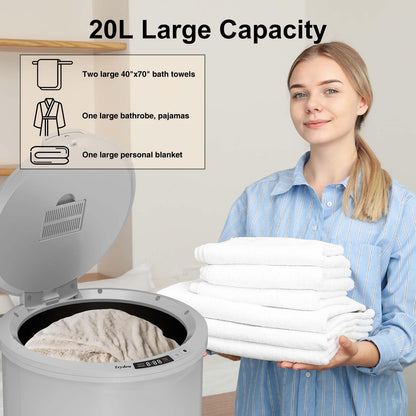 Ultra Large Capacity Towel Warmer Bucket, Rapid Heating with Timer, One-Button Digital Display Control, Safety Lock, Gifts for Him & Her, Auto Shut-Off, Fits 2 Large, Blankets, Bathrobes, PJ's